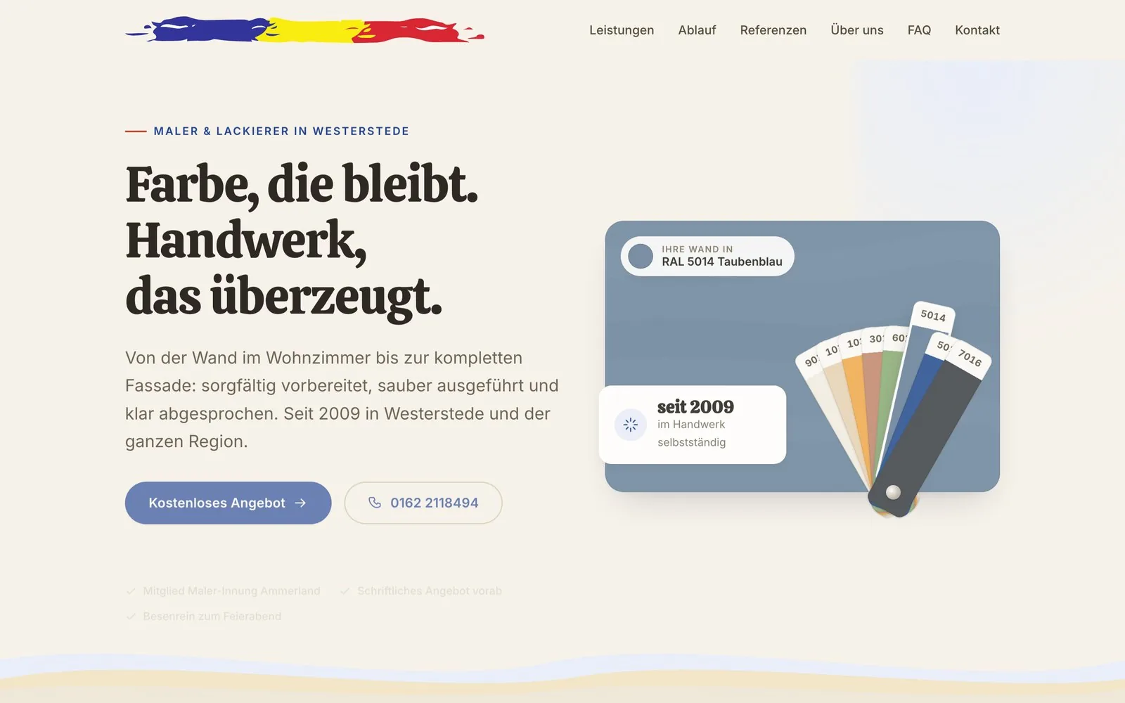 Desktopansicht von Malerbetrieb Viktor Hirt
